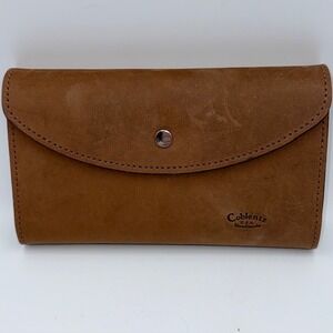 Coblentz USA Handmade by the Amish Leather Bi Fold Wallet Brown Snap Closure‎